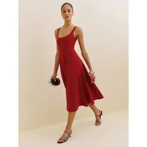 NWT Reformation Rou Knit Midi Dress in Sundried Tomato - Medium